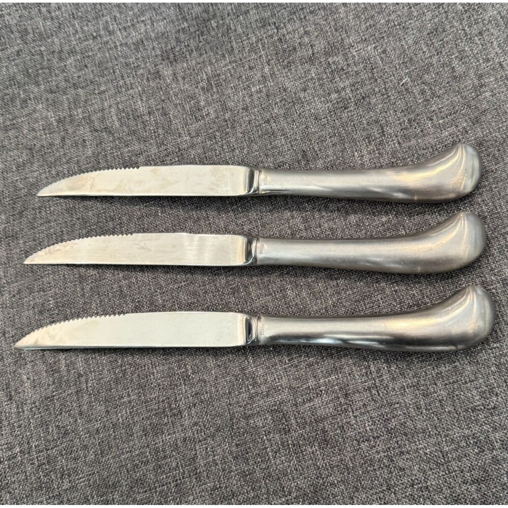 Vintage Pistol Grip, Steak Knives Set of 3, Made in Korea, Stainless Steel